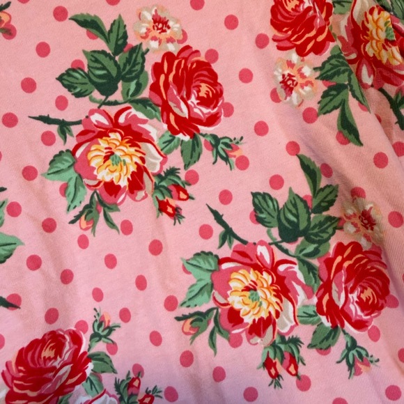 Matilda Jane Girls Pink Floral Polka Dot Puffed Sleeve Top Kids Size 12 - Picture 7 of 7